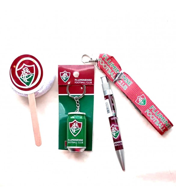 Kit Torcedor Fluminense toalinha pirulito+caneta+chaveiro+cordao